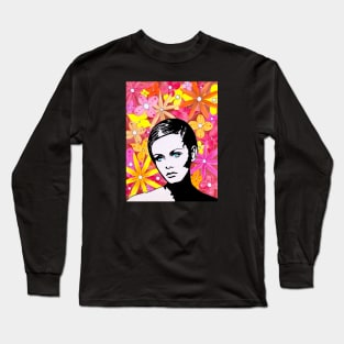 Twiggy 60s Retro Pop Art Long Sleeve T-Shirt